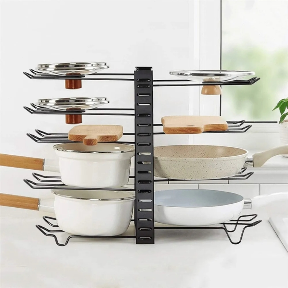 Pot Rack Kitchen Organizer For Pots Lids and Pans